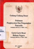 Undang-Undang Dasar Pedoman Penghayatan dan Pengalaman Pancasila/ BP-7 Pusat